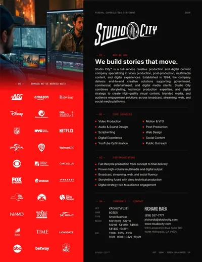 Studio City capability statement