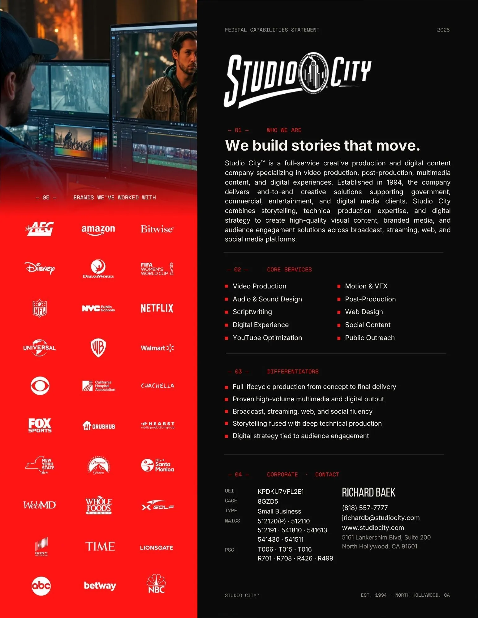 Studio City capability statement, enlarged