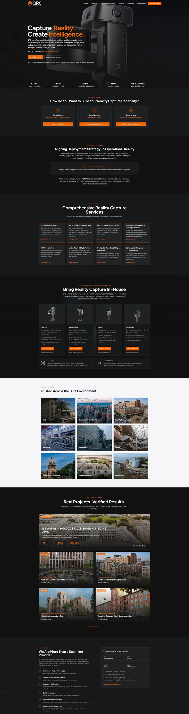 QRC website, full-page screenshot